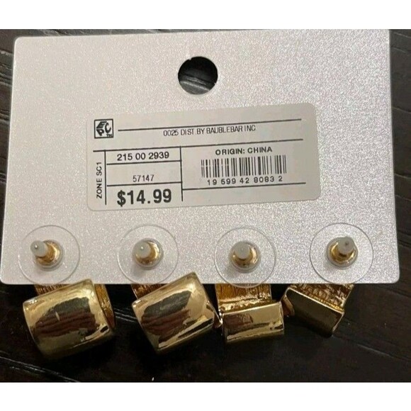 SUGARFIX by BaubleBar Crystal Hoop Earring 2 Piece Set NEW Modern Casual - Picture 4 of 6